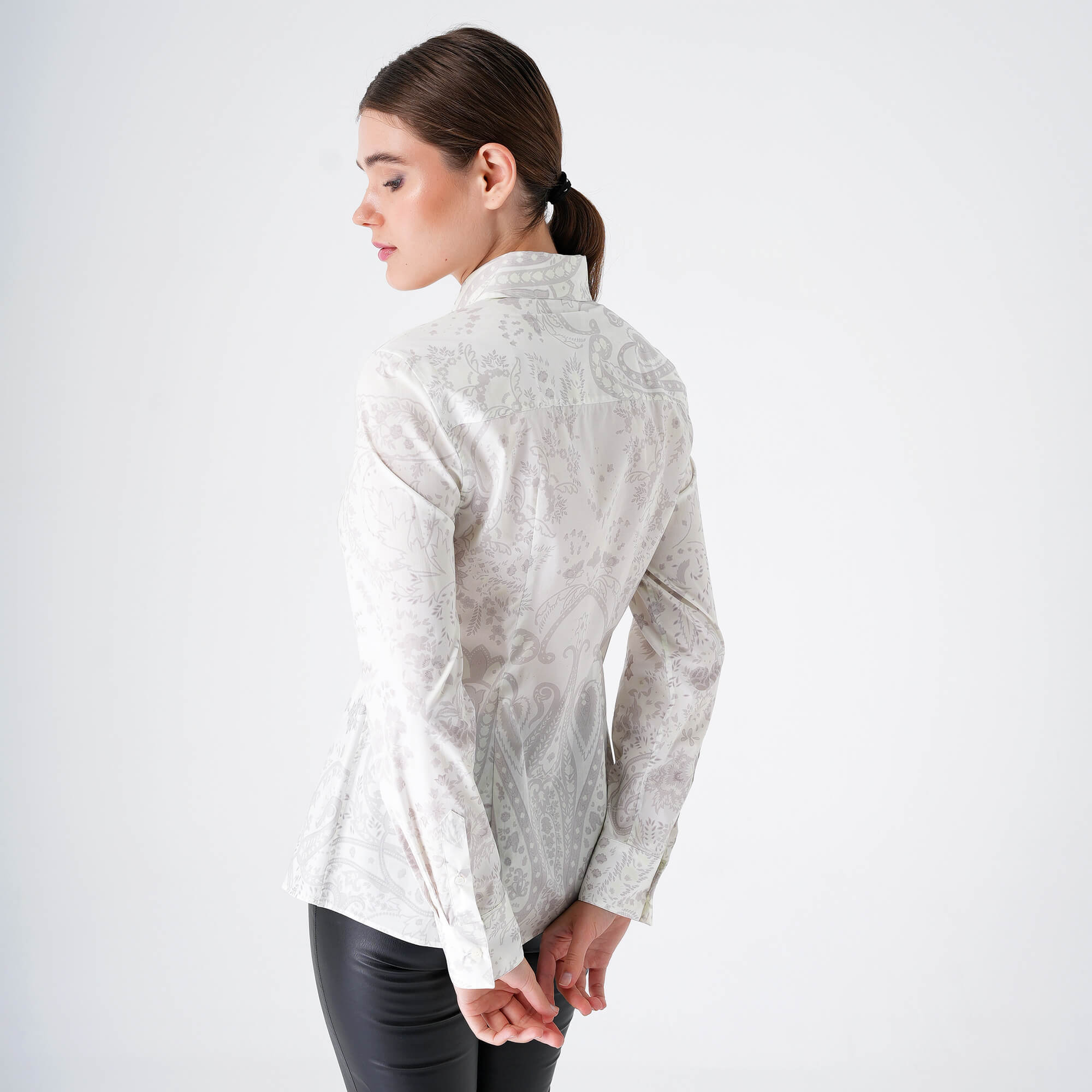 Etro - White&Grey Paisley Cotton  Shirt